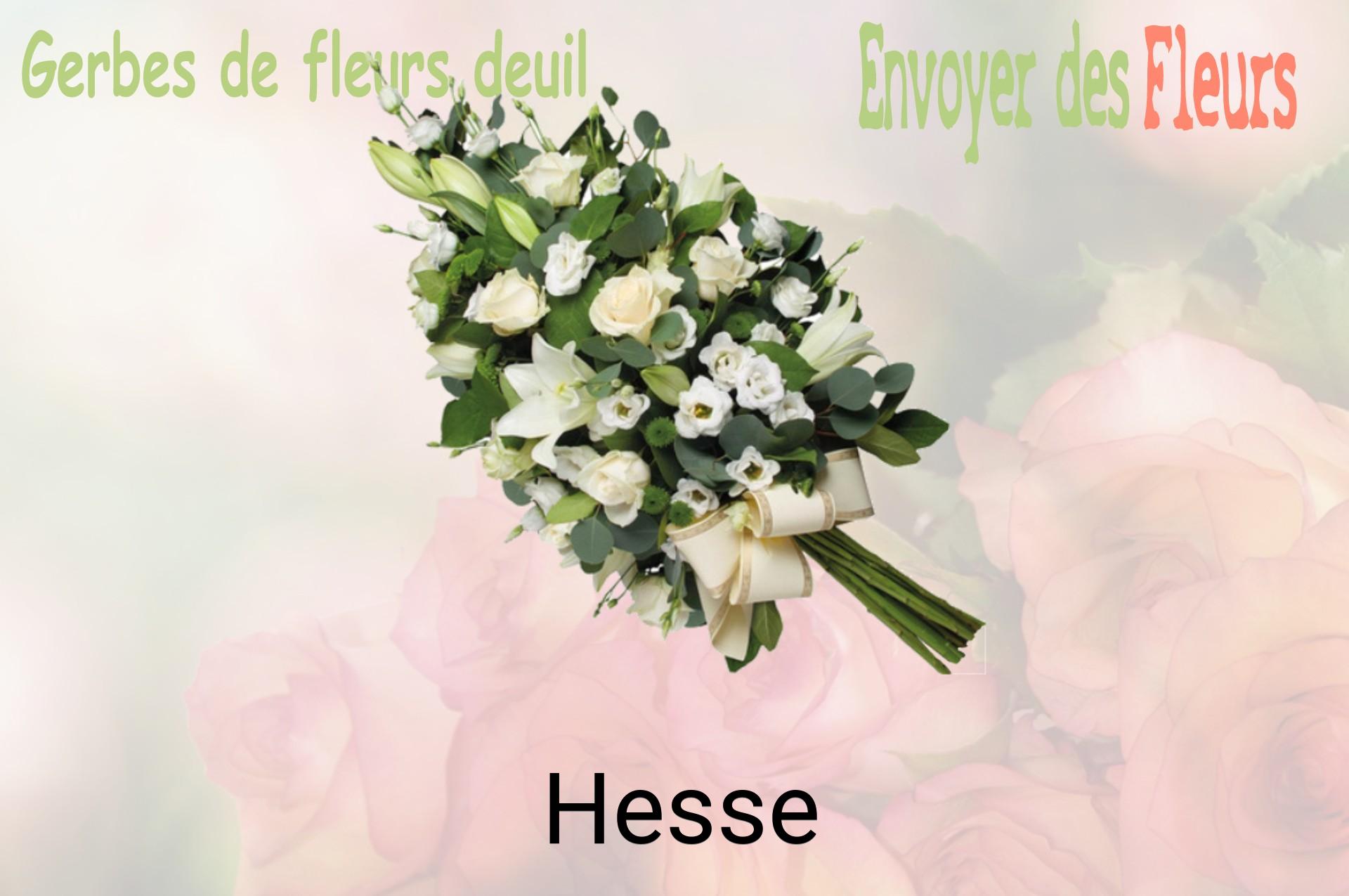 Gerbe de fleurs de deuil livrée à Hesse